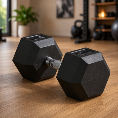 Haltère hexagonale en caoutchouc noir de 50 lb, convient à la maison, au bureau et à la salle de sport, ainsi qu'aux appareils de musculation pour hommes et femmes
