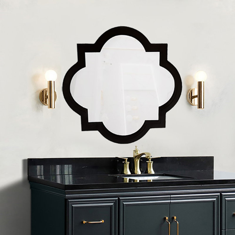 Miroir de salle de bain Cremeans Glam, Noir, H 23 po x l 23 po x P 1 po