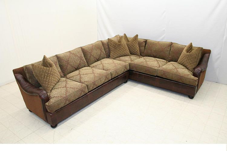 Leather Sectional, Bosley Brown, Brushy Bayou