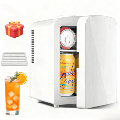 Free Village 4L Mini Fridge - Portable Cooler & Warmer For Bedroom Car Office, Skincare Beverages Snacks, Compact