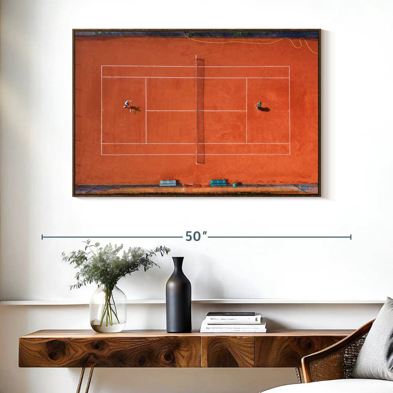 Court de tennis Wuppertal, Cadre flottant noyer, 40 po x 27 po