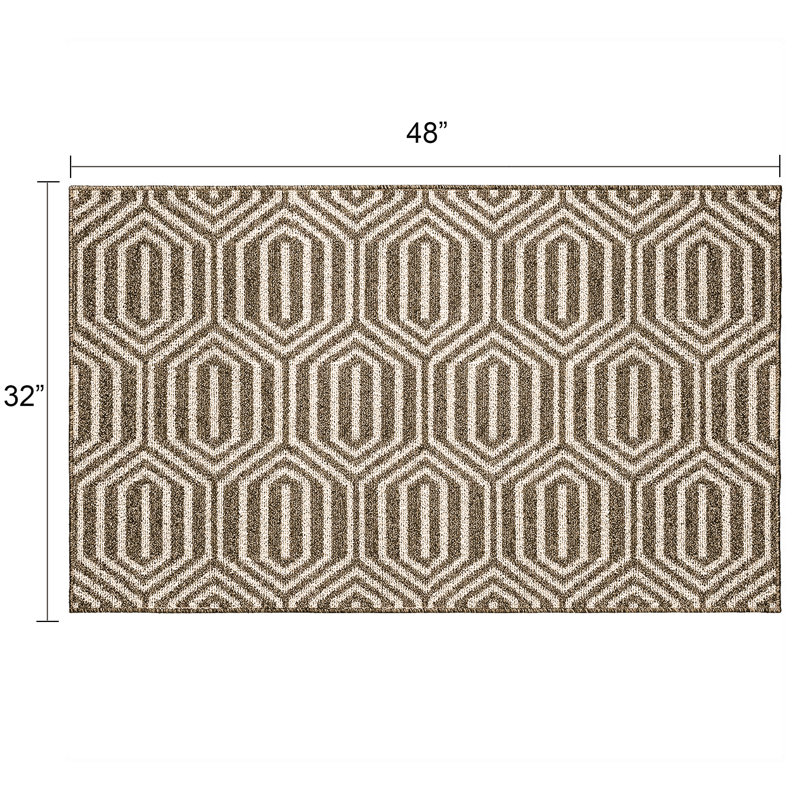 Tapis de sol à profil bas et antidérapant, L 32 po x L 48 po, Brun