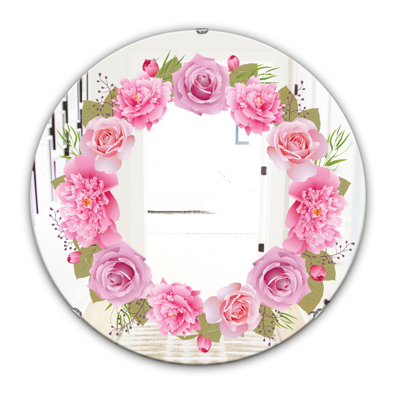 Miroir d'appoint Baby Flowers, H 31,5 po x l 31,5 po x P 0,24 po