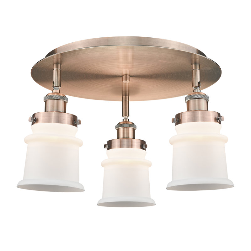 Plafonnier encastré Alvi, Blanc mat, Cuivre antique