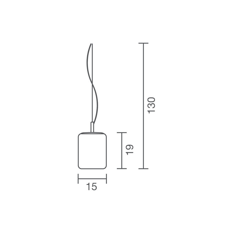 Domino 1 - Light White Cylinder Pendant, 26cm H x 15cm W x 15cm D, White