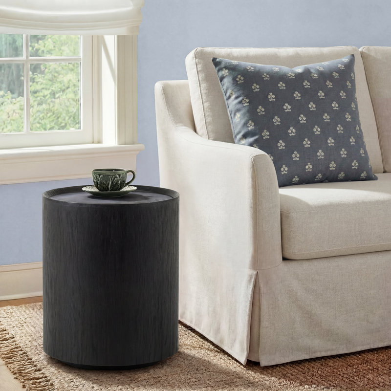 Thibault Weighton 100% Stone Drum End Table