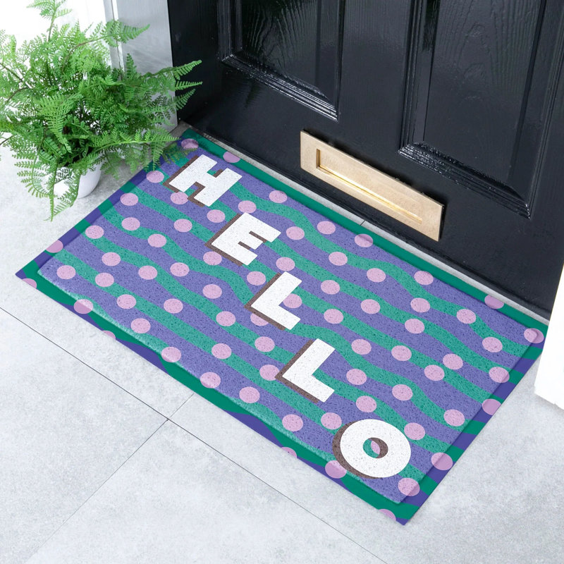 Non-Slip Polka Dots Doormat, 24" x 36"