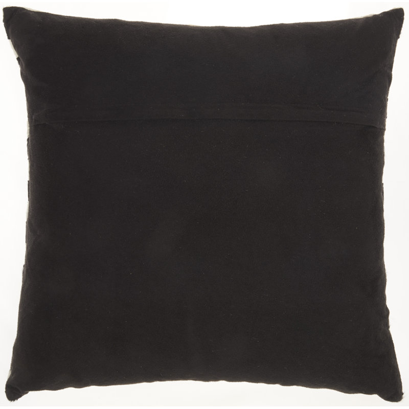 Striped Leather/Suede Throw Pillow