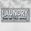 «Laundry Sign Wash» - Toile tendue avec châssis - Prêt à accrocher-107114558