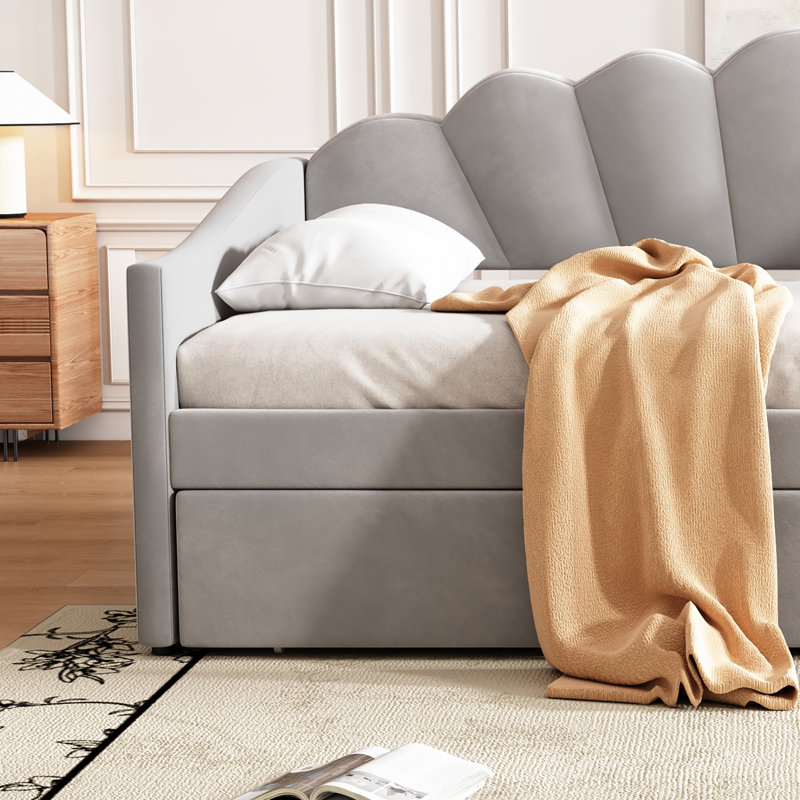 Upholstered Sofa Bed Daybed With Trundle