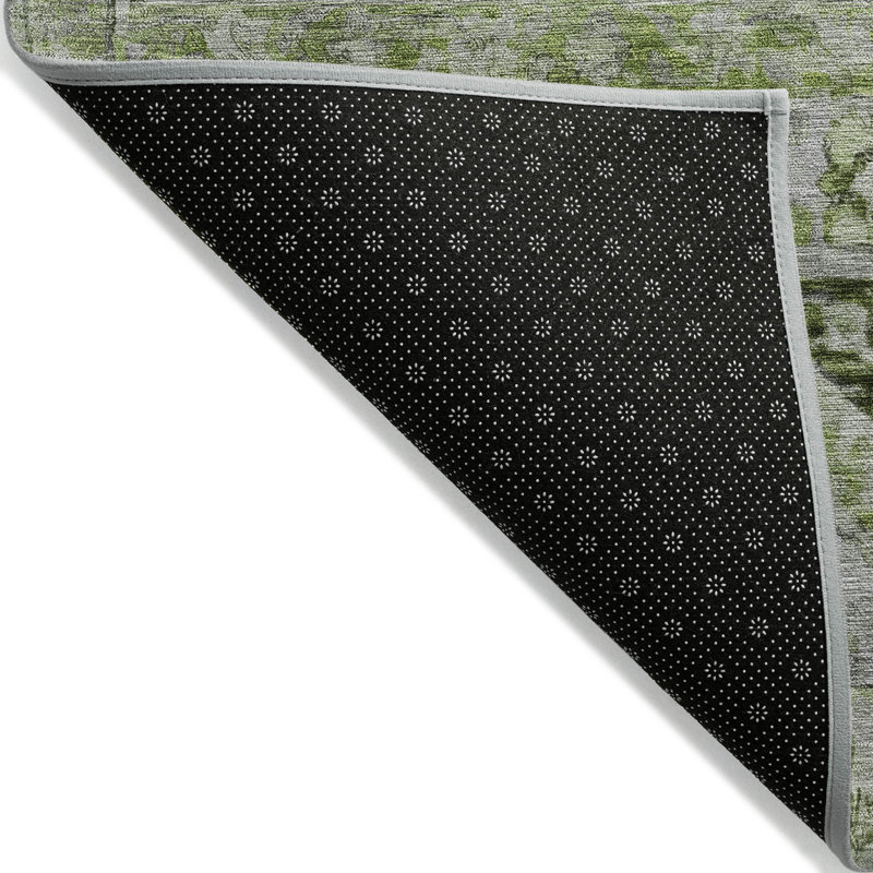 Machine Washable Indoor/Outdoor Cinead ACN1664 Aloe Rug, Round 8'