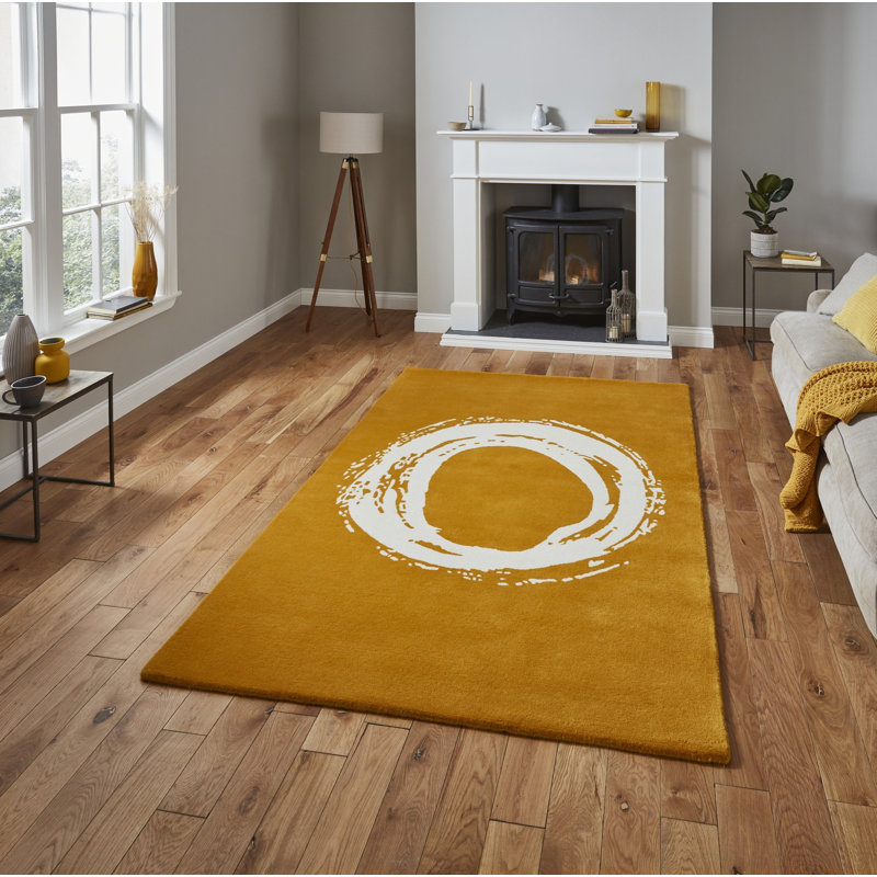 Arnesh area rug Hand Tufted Rectangle Ochre, Rectangle 150 x 230cm