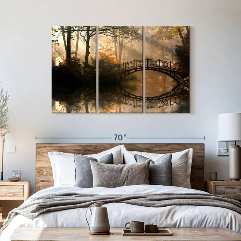 Pont sur toile Misty Park, ensemble de 3 pièces, H 57 po x l 36 po x P 1,25 po