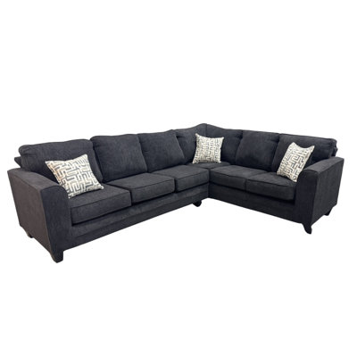 Thea Black 2-Piece Sectional
