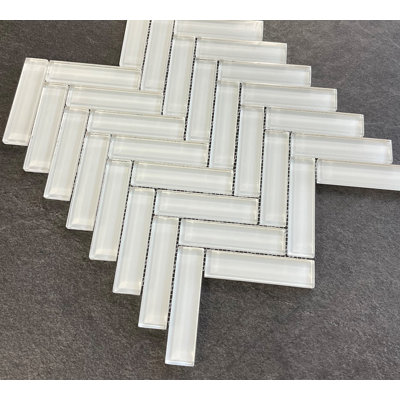 Carreau de mosaïque à chevrons / chevrons en verre 1 po x 4 po