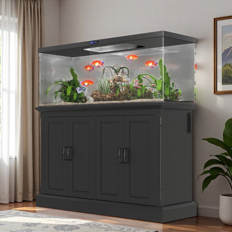 Fish Tank Stand With Power Outlet And 4 Cabinets