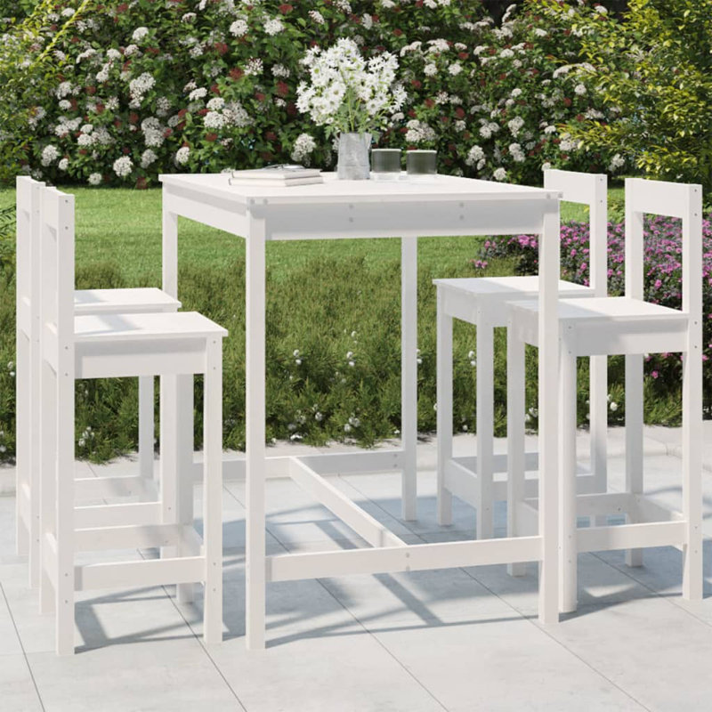 Palfi 4 - Person Patio Dining Set with Rectangular Table, Brown