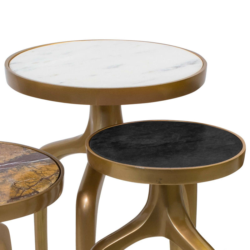 Mixer Marble Top End Table Set
