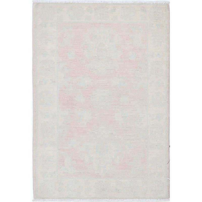 Tapis traditionnel turc noué à la main 2,2 x 3,3 pi pour vestibule et cuisine, 100% laine