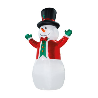 15 ft Snowman Metallic Jacket Inflatable