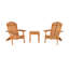 Ensemble de 3 chaises Adirondack avec accoudoirs élargis