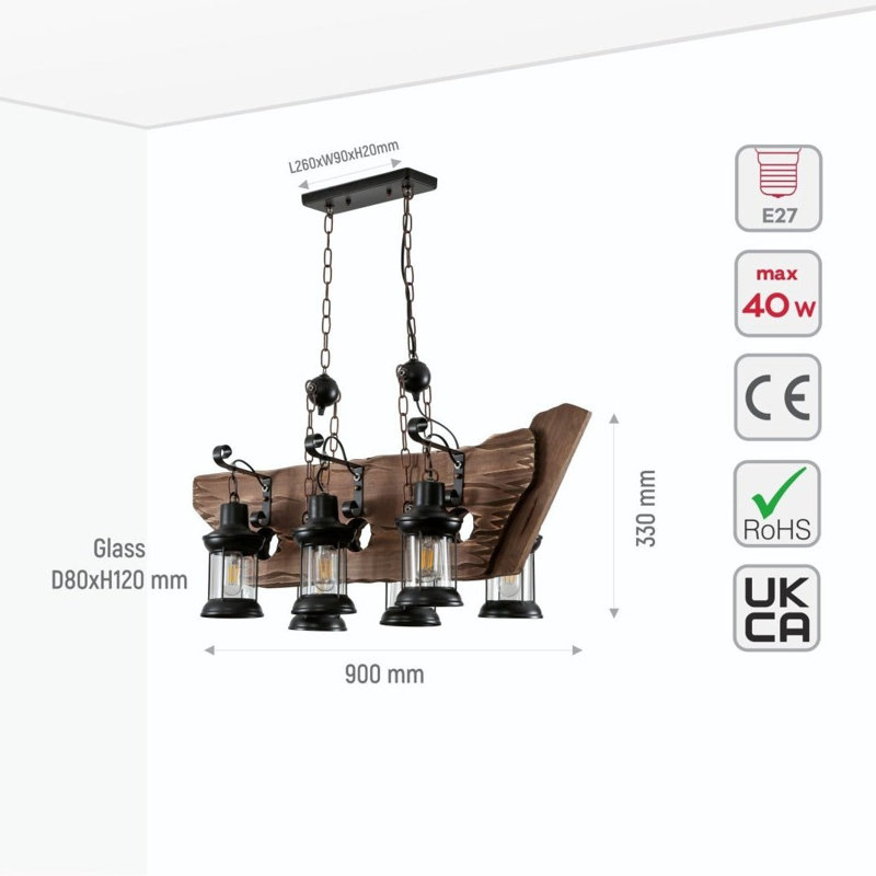 6 - Light Kitchen Island Chandelier