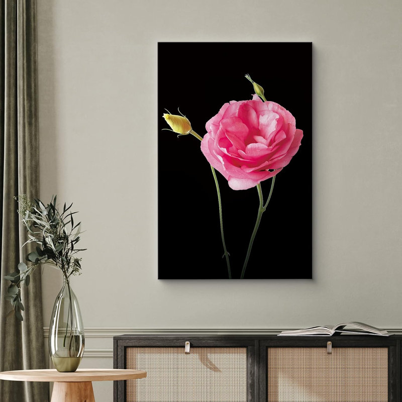 Flower Blossom «High Contrast Exposure Pink Rose Floral Botanical Photographie Modern Art Rustic» sur, H 36 po x l 24 po