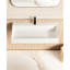 Évier vasque rectangulaire à fixation murale 36 po x 18 po blanc mat avec trou pour robinet. Salle de bain spacieuse pour des salles de bain élégantes. Caractéristique de fabrication. Thèmes de salle de bain modernes faciles à installer. Pierre