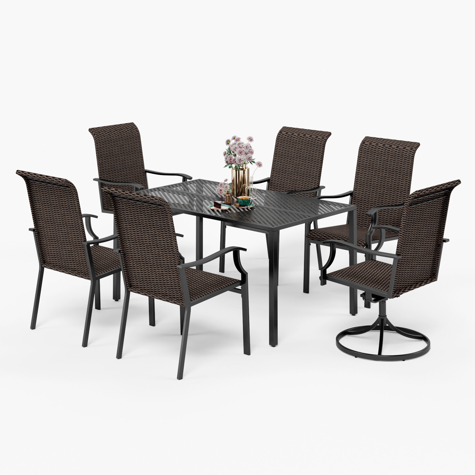 Lark Manor Alyah 6 - Person Rectangular Outdoor Dining Set & Reviews ...