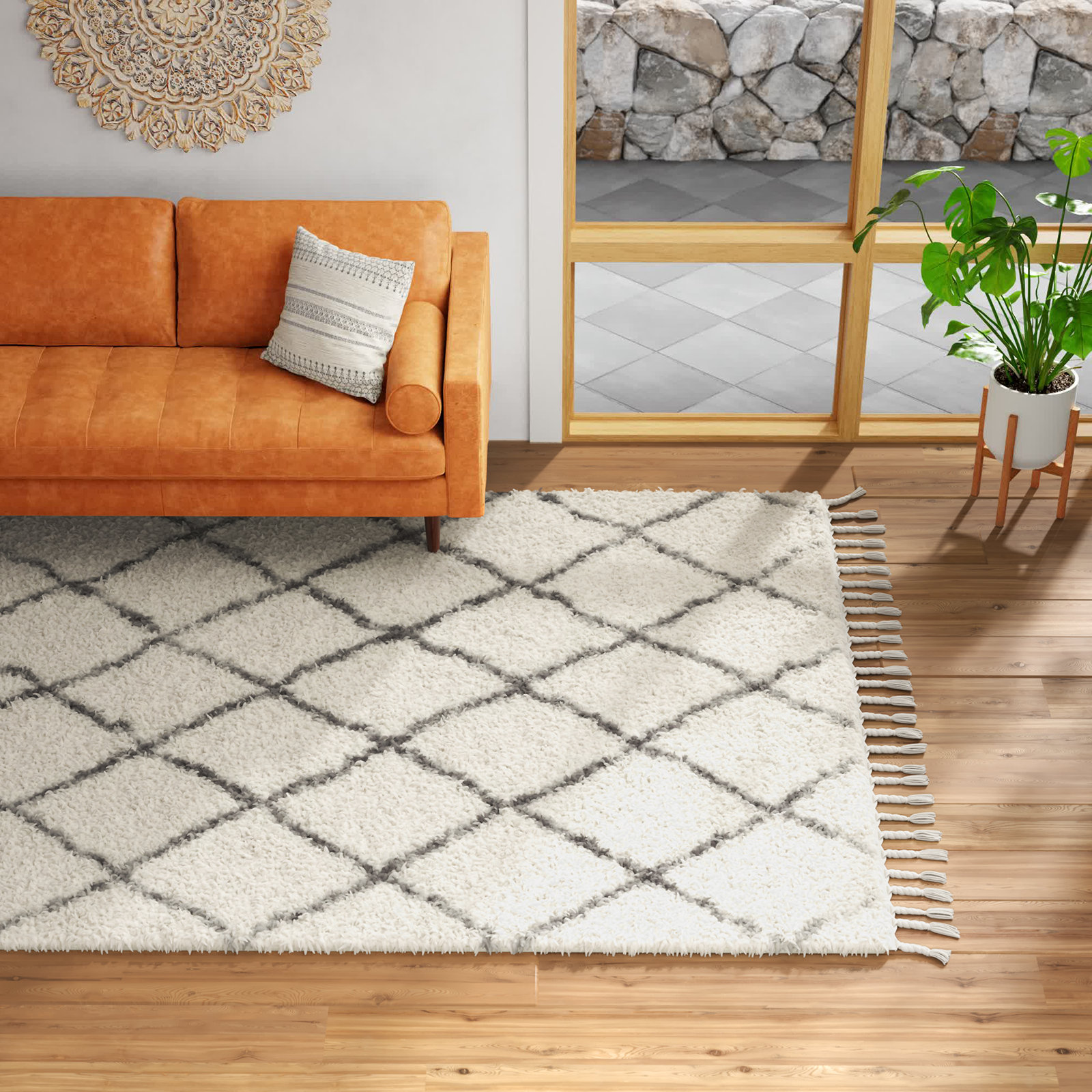 Alonnah Geometric Gray Area Rug House of Hampton Rug Size: Rectangle 11' x 15