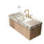Meuble-lavabo moderne et spacieux avec lavabo en céramique, rangement flottant gris clair pour la salle de bain