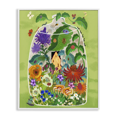 Terrarium Bug Garden Framed Giclee, design by Kay Widdowson