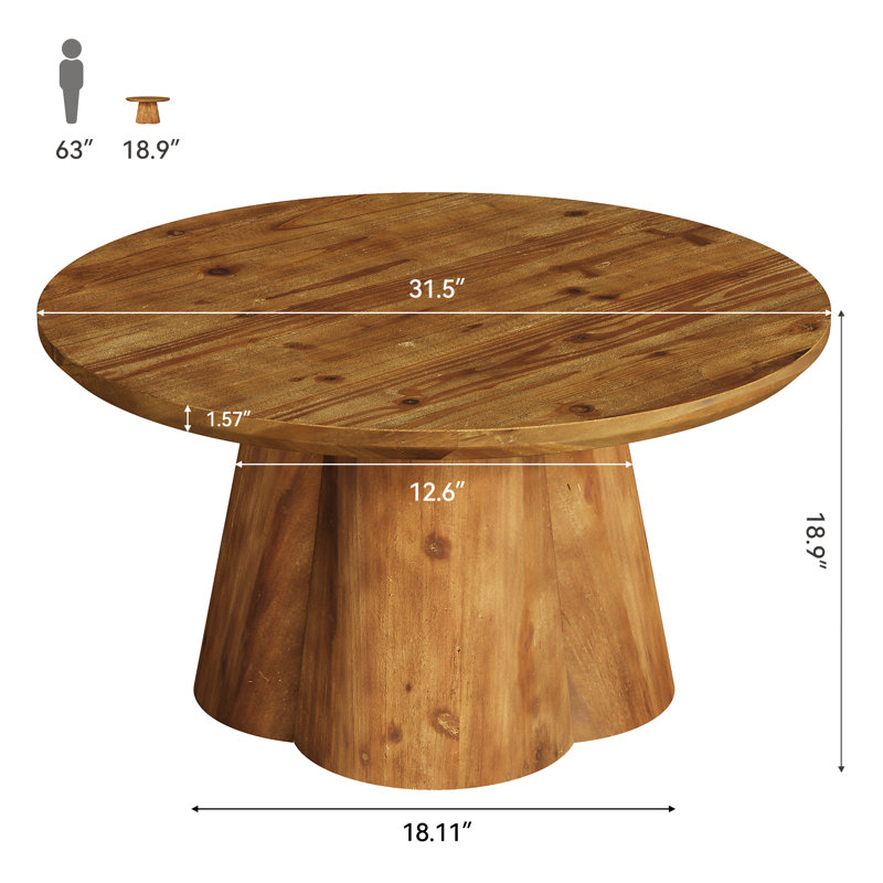 31.5-Inch Solid Wood Coffee Table, Easy Assembly