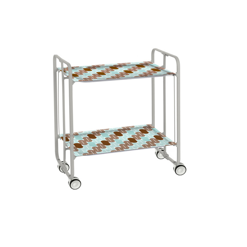 Yates Serving Cart, Teal, Grey