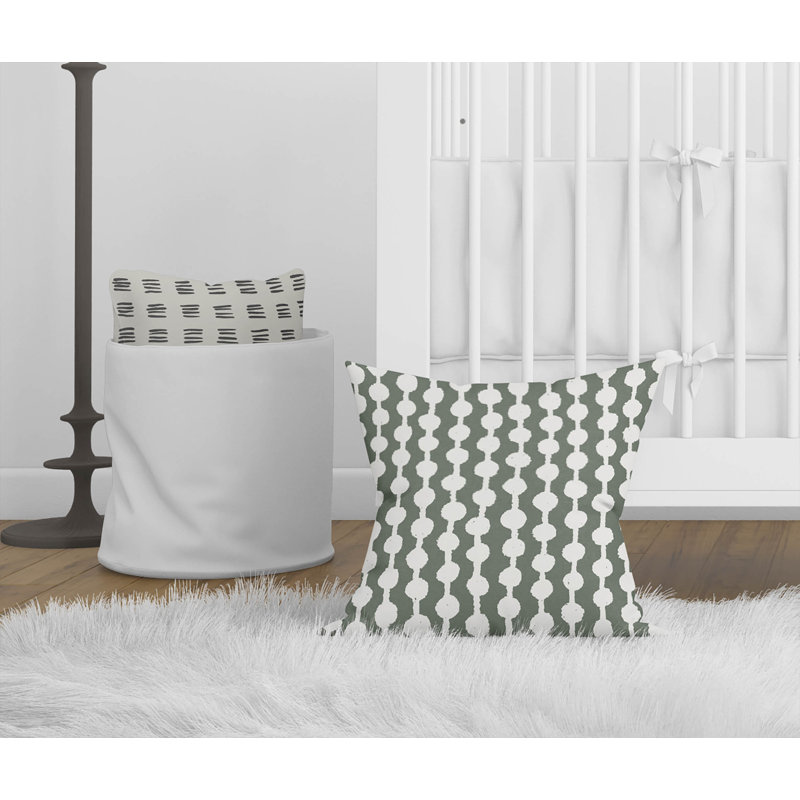 Dot Tied Throw Pillow, 16"H x 16"W, Chimichurri/Green Polka Dots
