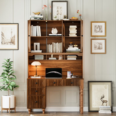 Bureau de rangement avec ports de charge et huche