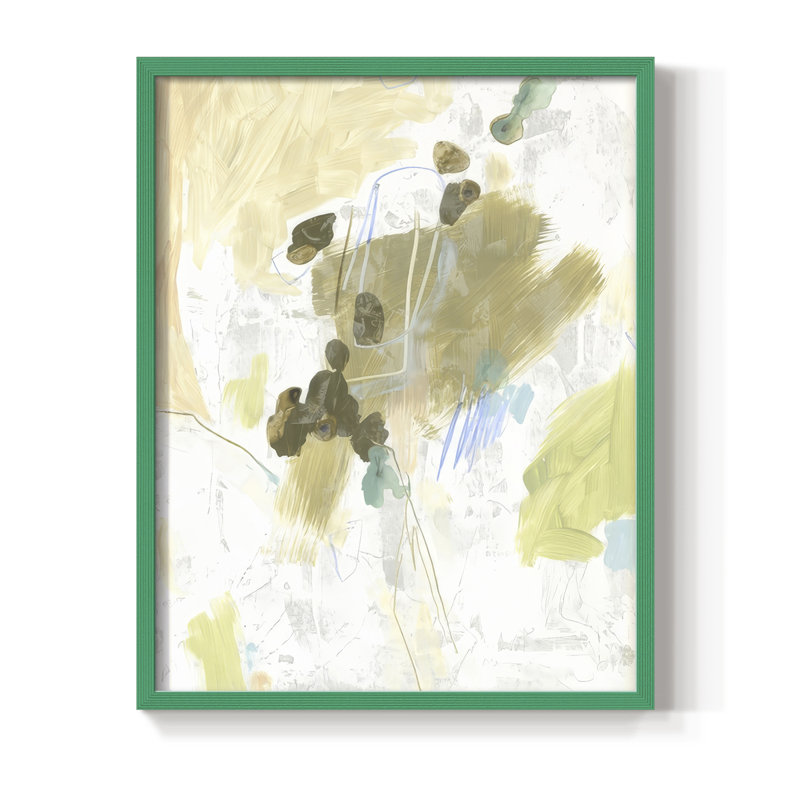 Cantique II, reproduction encadrée - bois massif, Vert, H 11 po x l 9 po