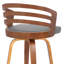Swivel Upholstered and Faux Leather Bar Stool with Solid Wood Frame-31454914-31454916