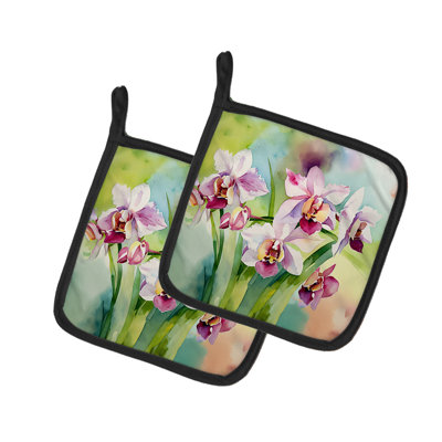 Caroline's Treasures Floral Polyester Potholder Set