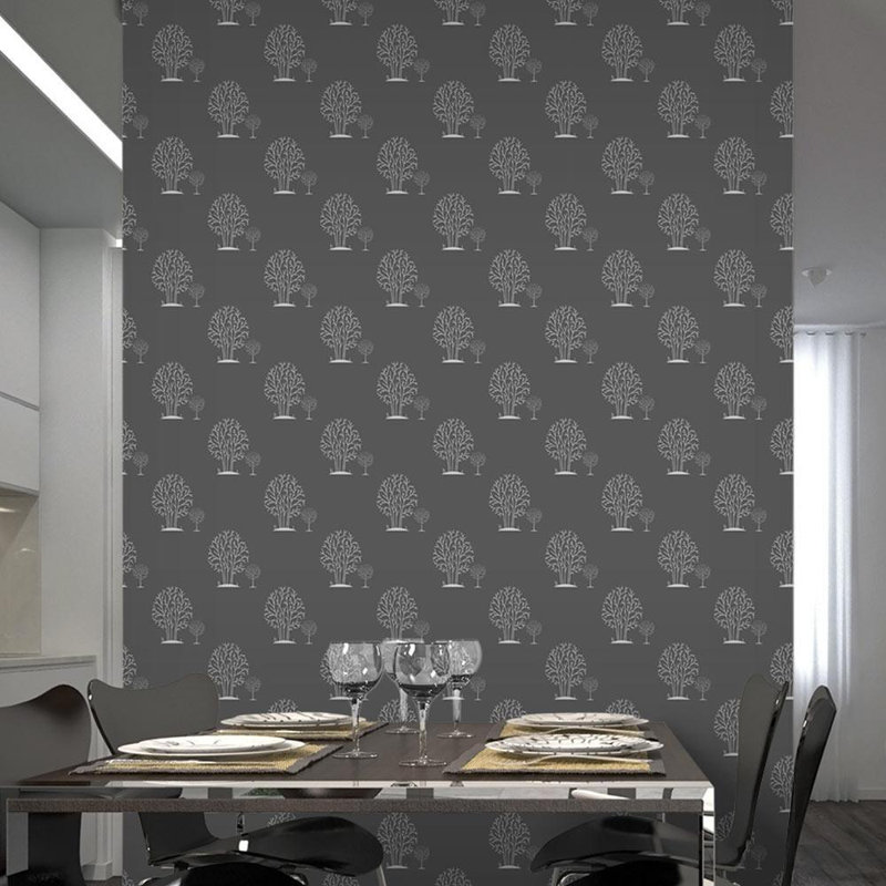 Colombina Floral Roll, Dark Gray