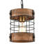 Luminaire suspendu cylindrique en bois patiné