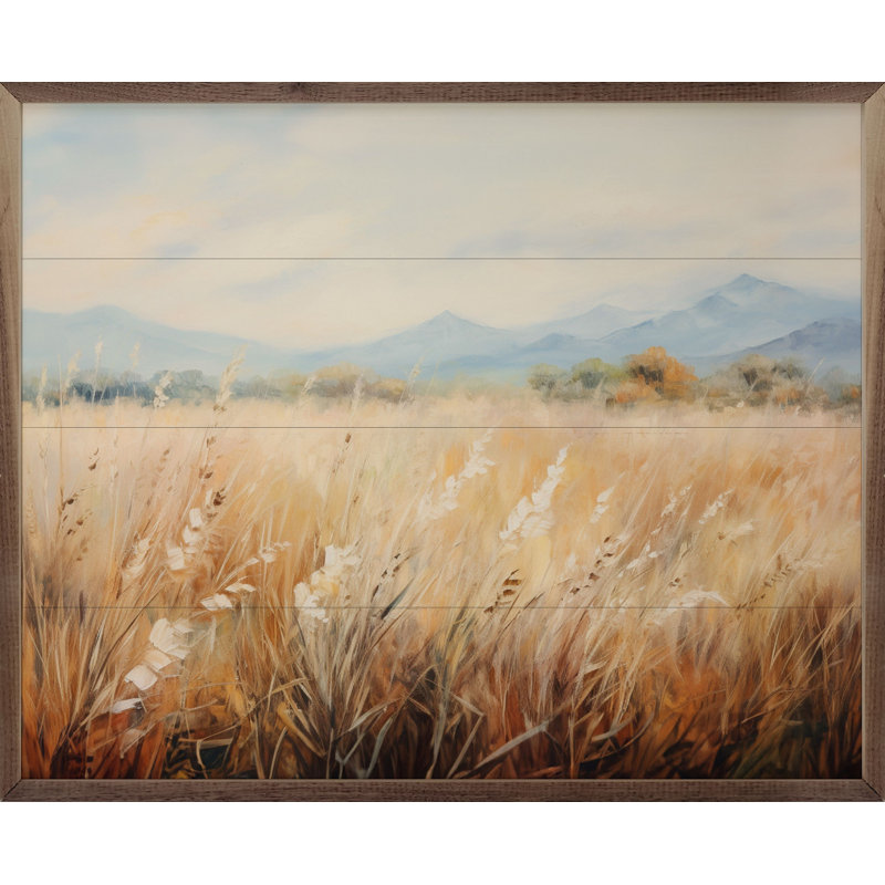 Vast Wheat Field 2 - Impression sur bois avec cadre flottant, H 24 po x l 30 po