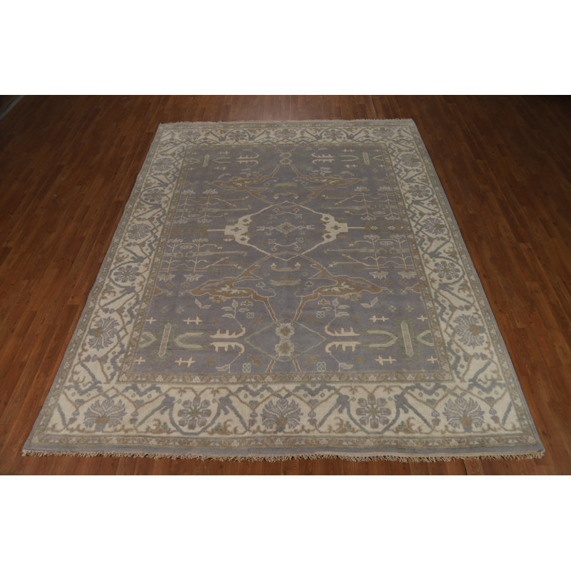 Tapis unique en coton gris anthracite et gris 9 pi 10 po x 7 pi Glendel