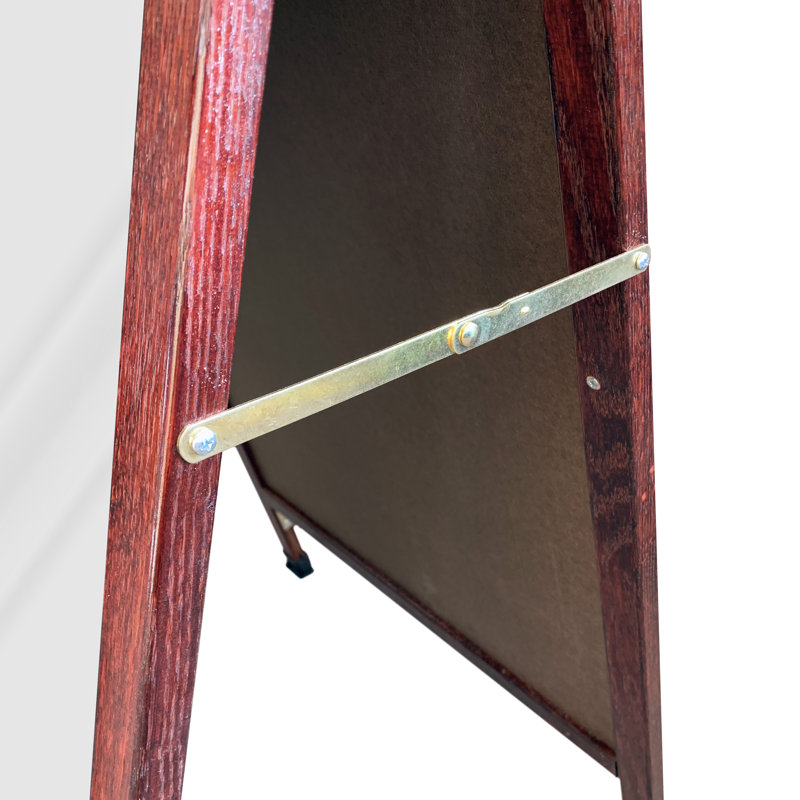 A-Frame Sidewalk Melamine Dry Erase Board, 3' 6" H x 2' W, Cherry Wood Lacqer