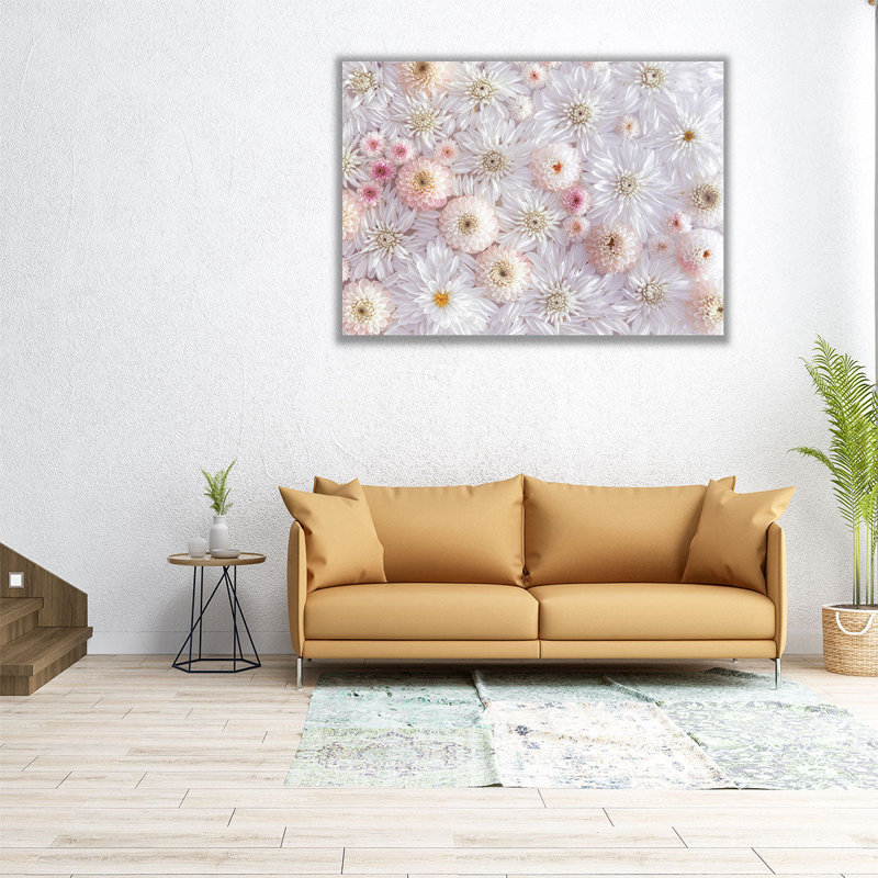 «Full Frame Of Dahlia Flowers», reproduction d'art sur toile, H 12 po x l 16 po