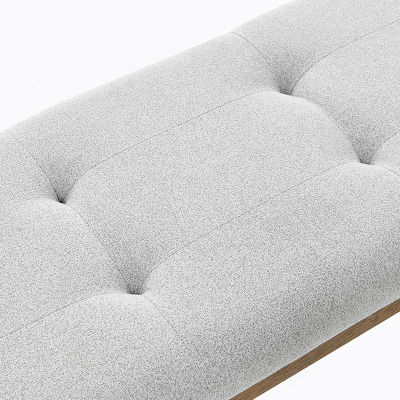 Banc de salle à manger noyer en chêne gris avec capitonnage