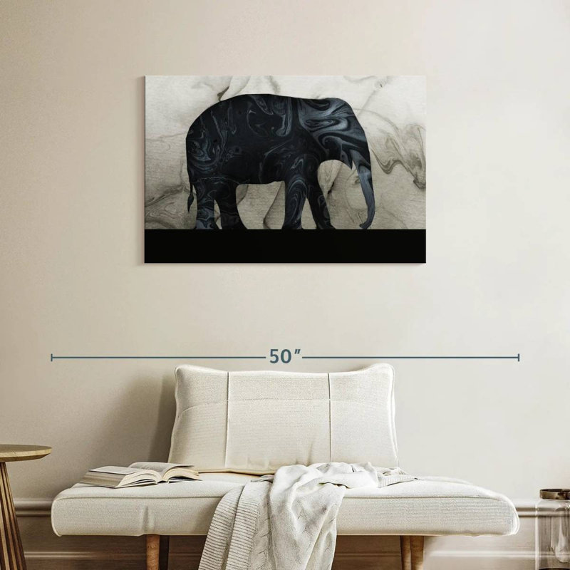 Silhouette d'éléphant Brampt, H 24 po x l 36 po
