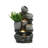 3-Tier Gray Pots on Stacked Rocks 2.5-Feet Tall Outdoor Polyresin Fountain with Lights and Gray Side Planter