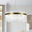 Lustre tambour en verre texturé 23,62 po Ether avec lumières DEL intégrées Ether