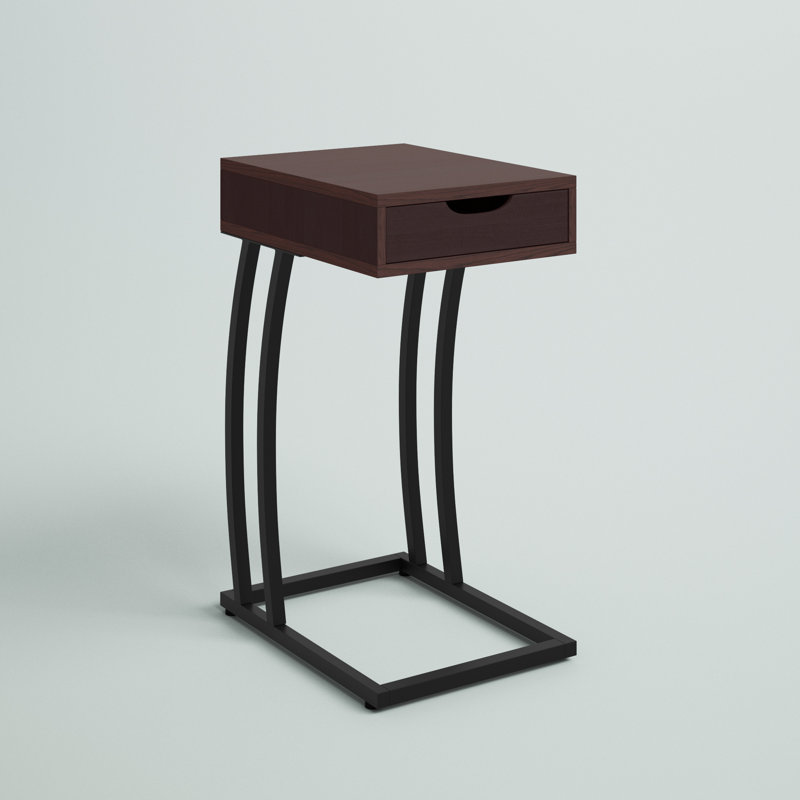 Bordiuk End Table with Storage and Built-In Outlets